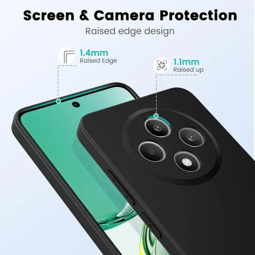 Oppo Reno 12 F Hoesje Dun TPU Back Cover Matte Zwart afbeelding 3