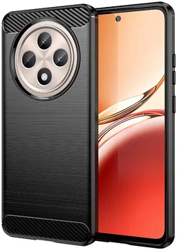 Oppo Reno 12 F Hoesje Geborsteld TPU Flexibele Back Cover Zwart