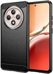 Oppo Reno 12 F Hoesje Geborsteld TPU Flexibele Back Cover Zwart afbeelding