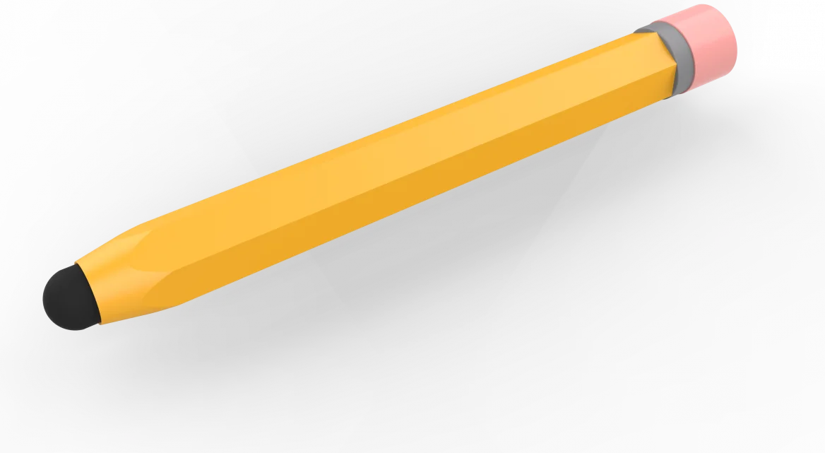 SBG Universele Kindvriendelijke Potlood Stylus Pen voor Kinderen Geel afbeelding 7