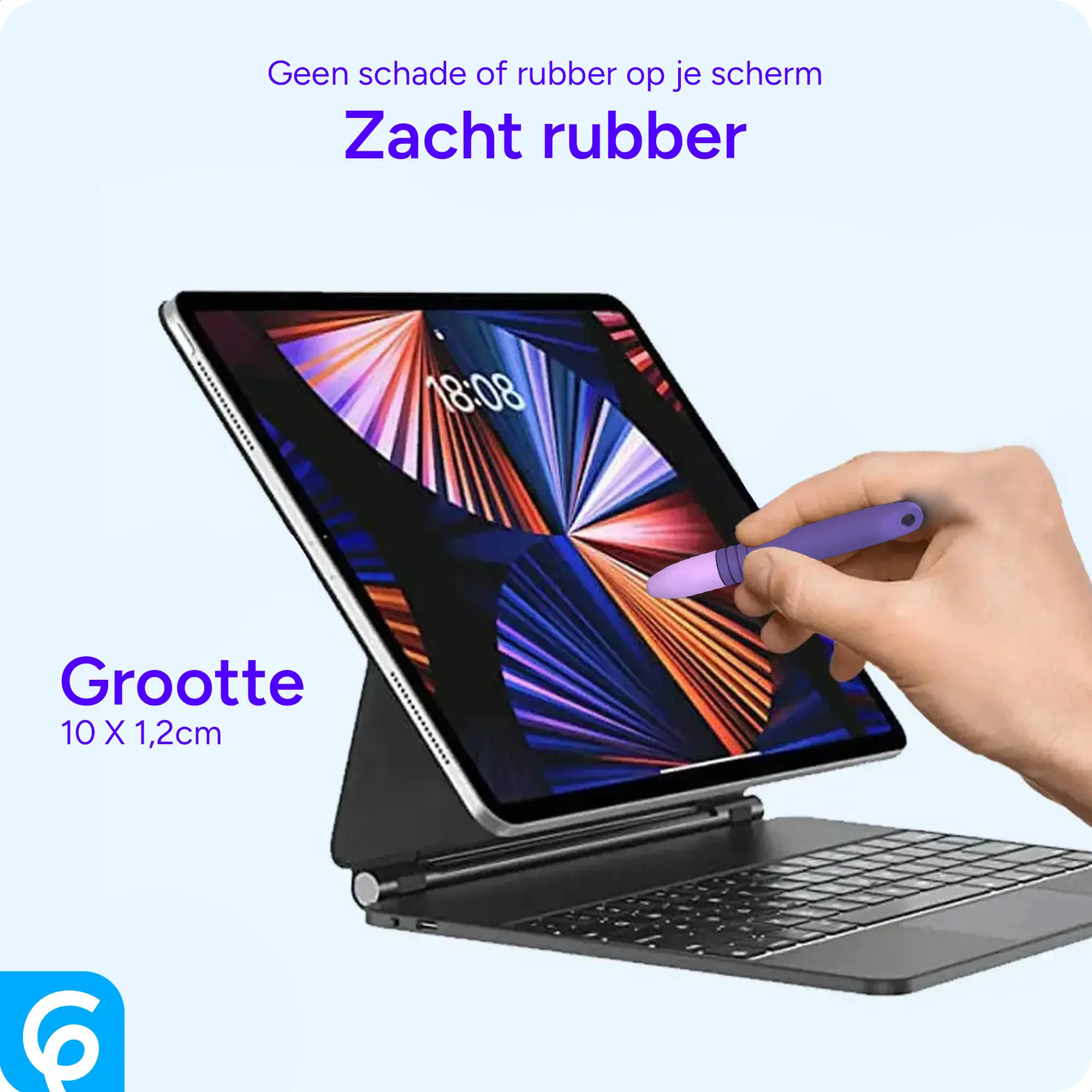 SBG Universele Kindvriendelijke Zachte Stylus Pen voor Kinderen Paars afbeelding 4
