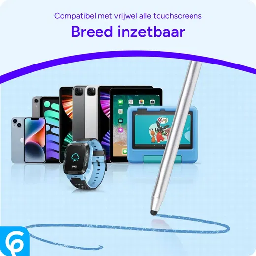 SBG Universele Stylus Pen Met Zachte Punt en Precisie Punt Zilver afbeelding 3
