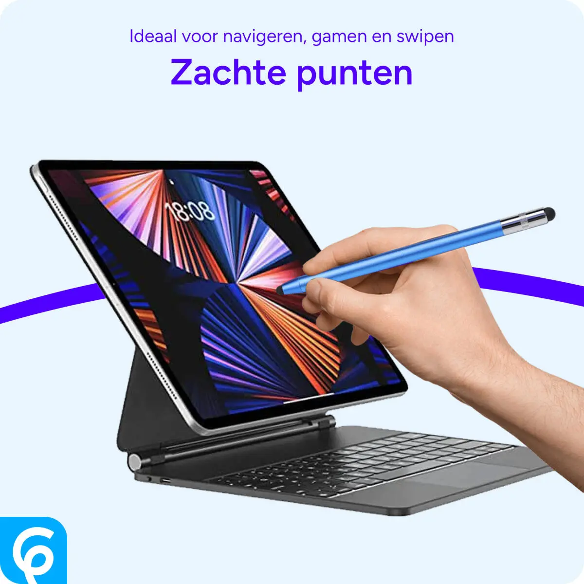 SBG Universele Stylus Pen Met Zachte Punt en Precisie Punt Blauw afbeelding 4