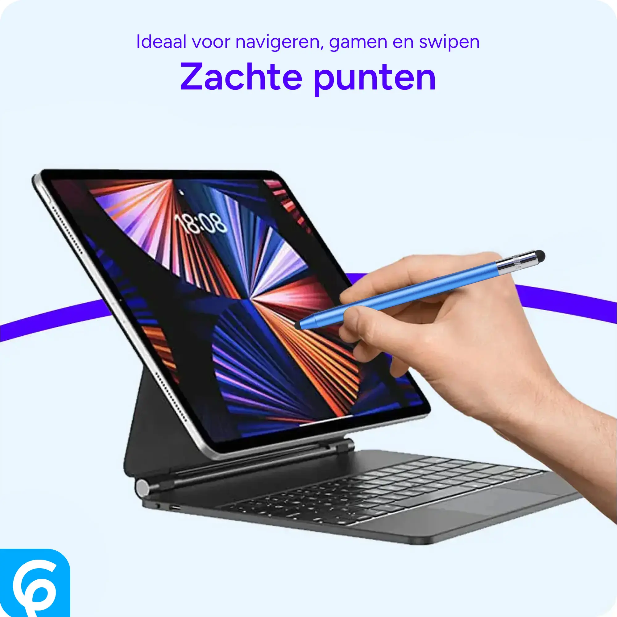SBG Universele Stylus Pen Met Zachte Punt en Precisie Punt Blauw afbeelding 4