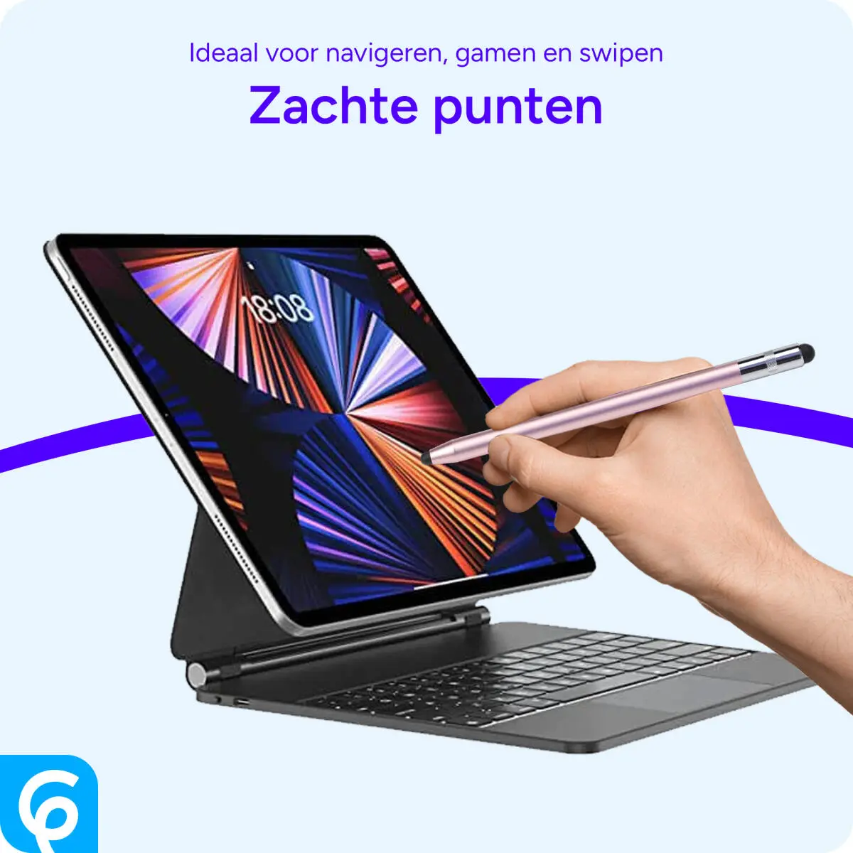 SBG Universele Stylus Pen Met Zachte Punt en Precisie Punt Roze Goud afbeelding 4
