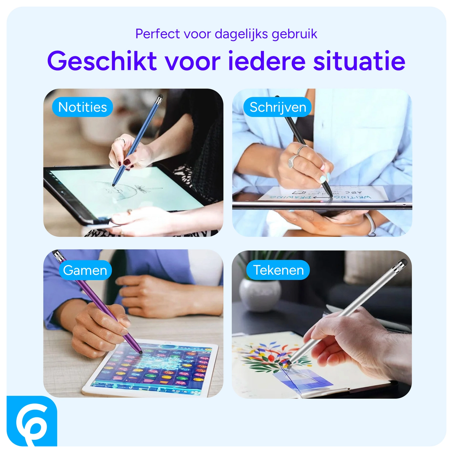 SBG Universele Stylus Pen Met Twee Zachte Punten Zwart afbeelding 3