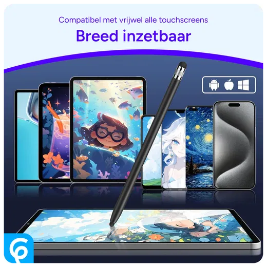 SBG Universele Stylus Pen Met Twee Zachte Punten Zwart afbeelding 4