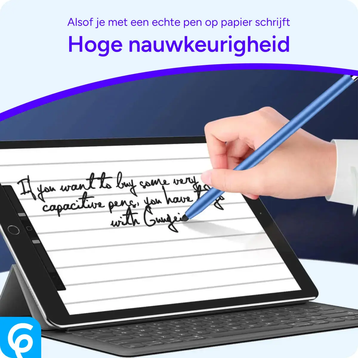 SBG Universele Stylus Pen Met Twee Zachte Punten Blauw afbeelding 3