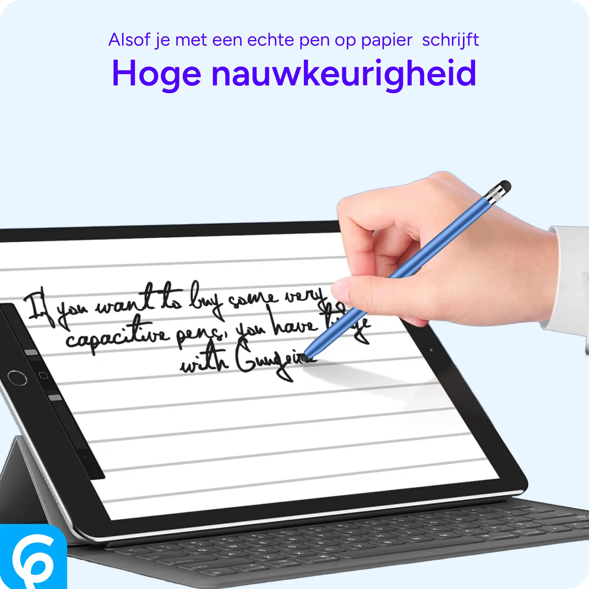 SBG Universele Stylus Pen Met Twee Zachte Punten Blauw afbeelding 2