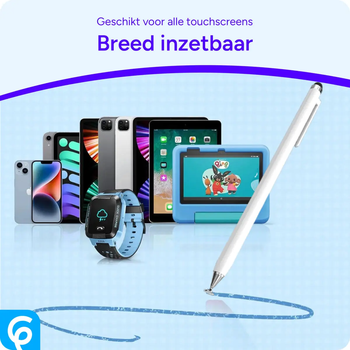 SBG Universele Stylus Pen Met Schuifsysteem Wit afbeelding 5