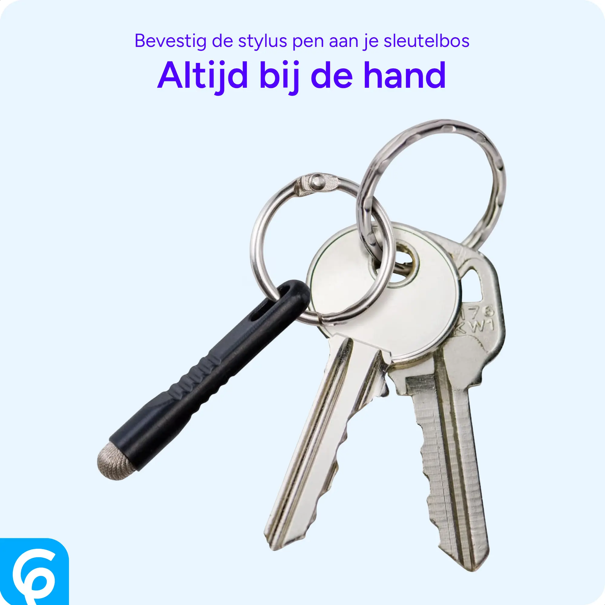 SBG Universele Stylus Pen Sleutelhanger Voor Alle Touchscreens Zwart afbeelding 2