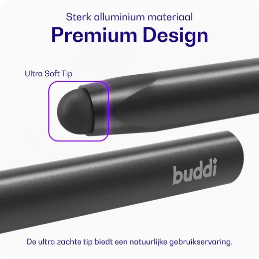 Buddi Class Universele Stylus Pen Met Zachte Punt Zwart afbeelding 3