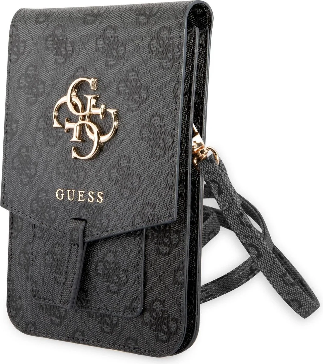 Guess Crossbody Telefoontasje - Schoudertasje Smartphone 4G Logo Zwart afbeelding 1