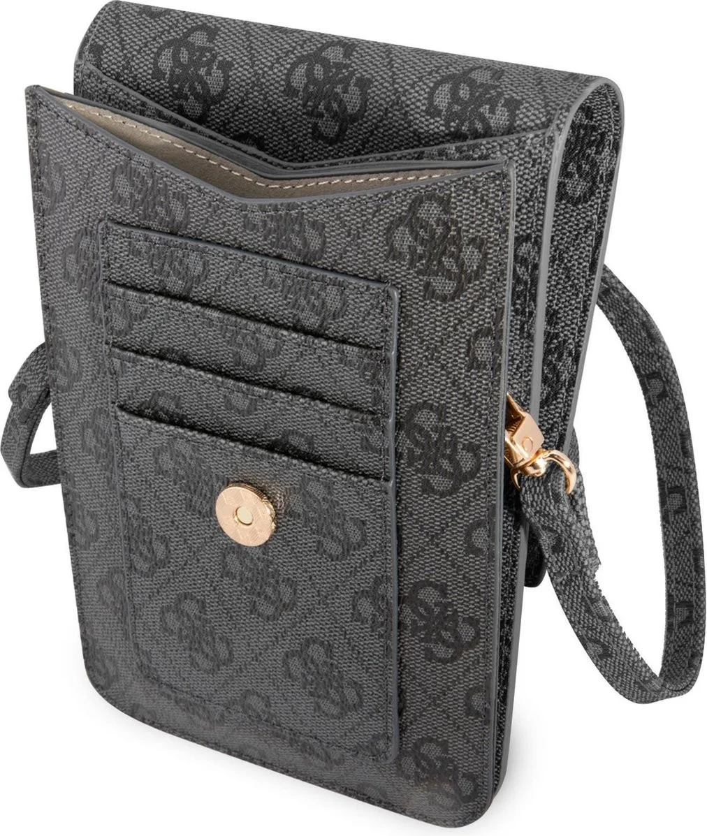 Guess Crossbody Telefoontasje - Schoudertasje Smartphone 4G Logo Zwart afbeelding 4