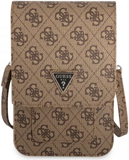 Guess Crossbody Telefoontas Triangle 4G Logo Schoudertasje Bruin afbeelding 2