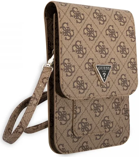 Guess Crossbody Telefoontas Triangle 4G Logo Schoudertasje Bruin afbeelding 4