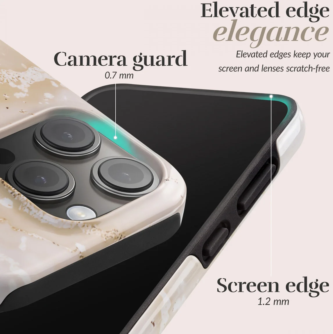 MIO MagSafe Apple iPhone 16 Hoesje Hard Shell Back Cover Gold Marble afbeelding 6