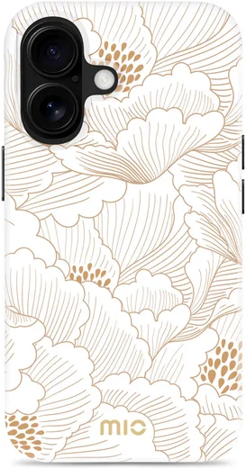 MIO MagSafe Apple iPhone 16 Hoesje Hard Shell Back Cover White Roses afbeelding 1