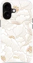 MIO MagSafe Apple iPhone 16 Hoesje Hard Shell Back Cover White Roses