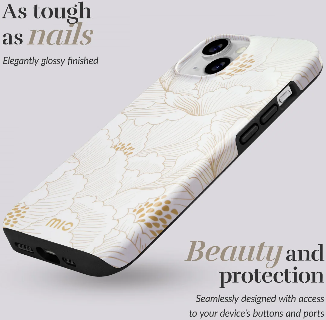 MIO MagSafe Apple iPhone 16 Hoesje Hard Shell Back Cover White Roses afbeelding 3