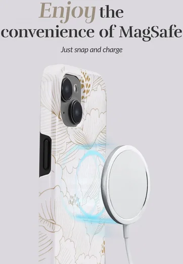 MIO MagSafe Apple iPhone 16 Hoesje Hard Shell Back Cover White Roses afbeelding 4