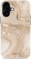 MIO MagSafe Apple iPhone 16 Plus Hoesje Hard Shell Back Cover Gold Marble afbeelding