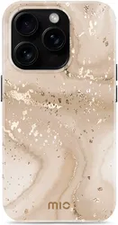 MIO MagSafe Apple iPhone 16 Pro Hoesje Hard Shell Back Cover Gold Marble afbeelding