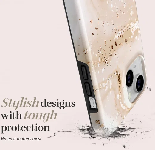 MIO MagSafe Apple iPhone 16 Pro Hoesje Hard Shell Back Cover Gold Marble afbeelding 5