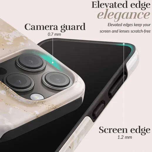 MIO MagSafe iPhone 16 Pro Max Hoesje Hard Shell Back Cover Gold Marble afbeelding 6