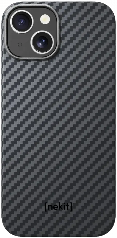 NEKIT Fiber Apple iPhone 13 Hoesje MagSafe Kevlar Back Cover Dun Zwart afbeelding 13