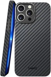 NEKIT Fiber Apple iPhone 13 Pro Hoesje MagSafe Kevlar Back Cover Dun Zwart afbeelding