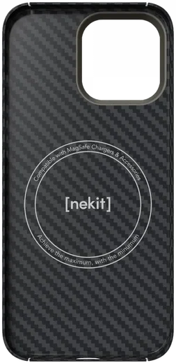 NEKIT Fiber Apple iPhone 13 Pro Hoesje MagSafe Kevlar Back Cover Dun Zwart afbeelding 16
