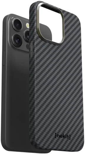 NEKIT Fiber Apple iPhone 13 Pro Max Hoesje MagSafe Kevlar Back Cover Dun Zwart afbeelding 12