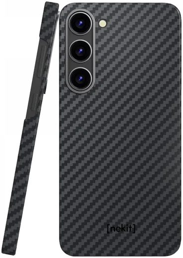 NEKIT Fiber Samsung Galaxy S23 Hoesje MagSafe Kevlar Back Cover Dun Zwart afbeelding 17