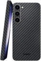 NEKIT Fiber Samsung Galaxy S23 Hoesje MagSafe Kevlar Back Cover Dun Zwart