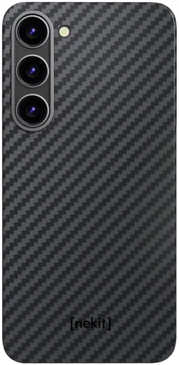 NEKIT Fiber Samsung Galaxy S23 Hoesje MagSafe Kevlar Back Cover Dun Zwart afbeelding 12