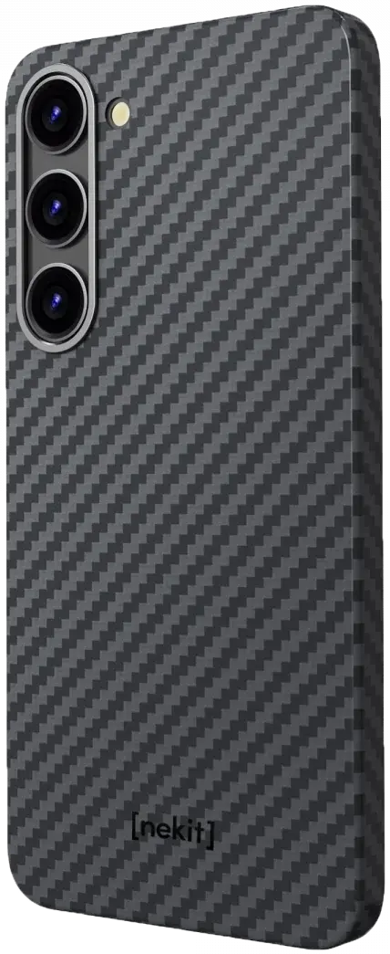 NEKIT Fiber Samsung Galaxy S23 Hoesje MagSafe Kevlar Back Cover Dun Zwart afbeelding 13