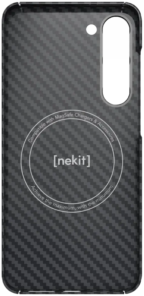 NEKIT Fiber Samsung Galaxy S23 Hoesje MagSafe Kevlar Back Cover Dun Zwart afbeelding 15