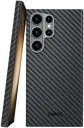 NEKIT Fiber Samsung Galaxy S23 Ultra Hoesje MagSafe Kevlar Back Cover Dun Zwart