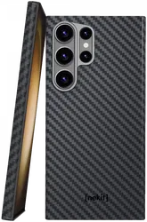 NEKIT Fiber Samsung Galaxy S23 Ultra Hoesje MagSafe Kevlar Back Cover Dun Zwart afbeelding