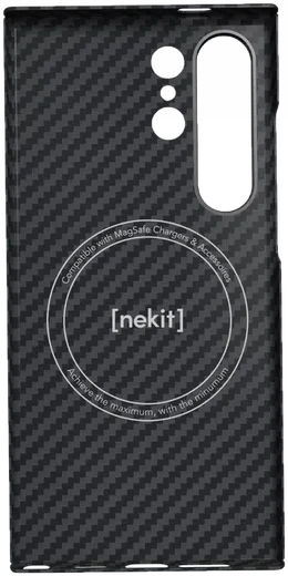 NEKIT Fiber Samsung Galaxy S23 Ultra Hoesje MagSafe Kevlar Back Cover Dun Zwart afbeelding 15