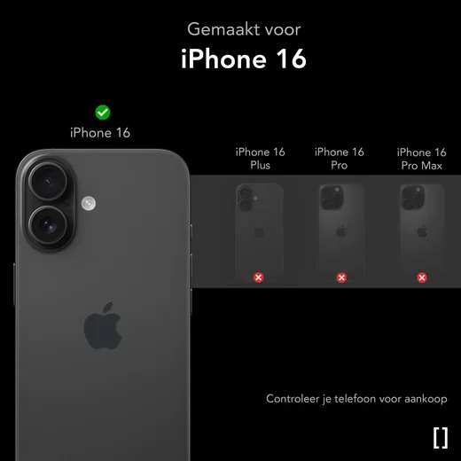 NEKIT Apple iPhone 16 Hoesje met MagSafe Back Cover Dun Zwart afbeelding 2
