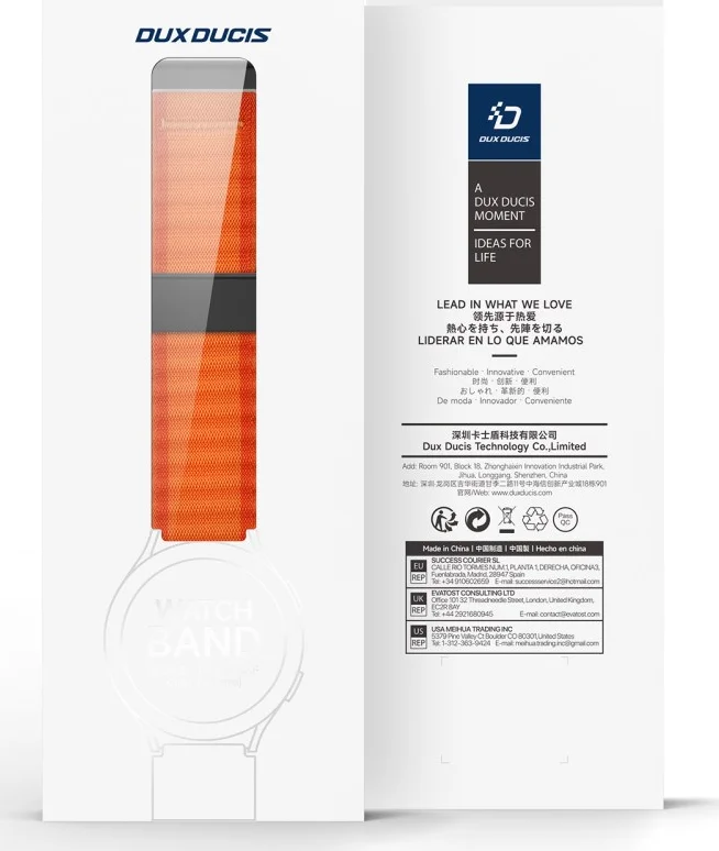 Dux Ducis Strap YC - Universeel Smartwatch 20MM Bandje - Oranje afbeelding 7