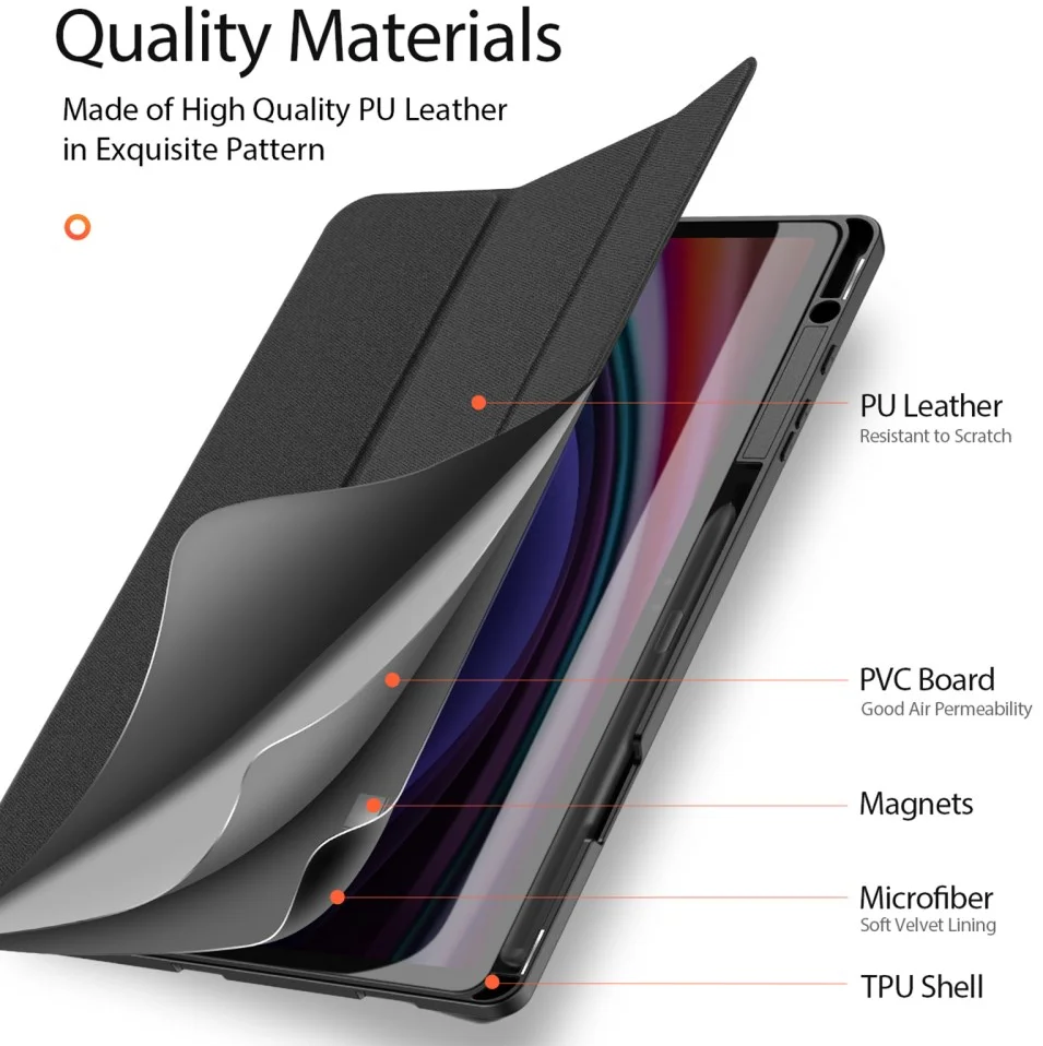 Dux Ducis Domo Samsung Galaxy Tab S10 Plus Hoes Tri-Fold Book Case Zwart afbeelding 10