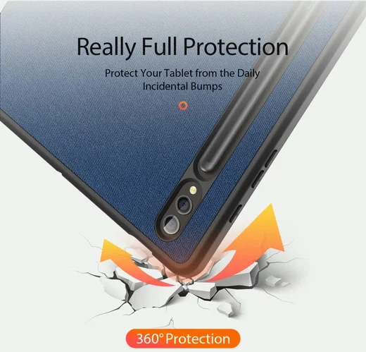 Dux Ducis Domo Samsung Galaxy Tab S10 Plus Hoes Tri-Fold Book Case Blauw afbeelding 3
