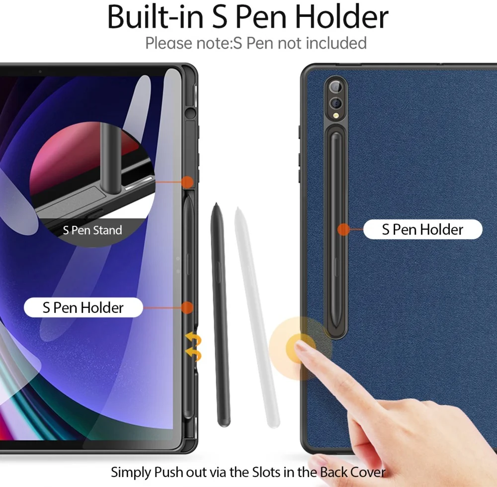 Dux Ducis Domo Samsung Galaxy Tab S10 Plus Hoes Tri-Fold Book Case Blauw afbeelding 6