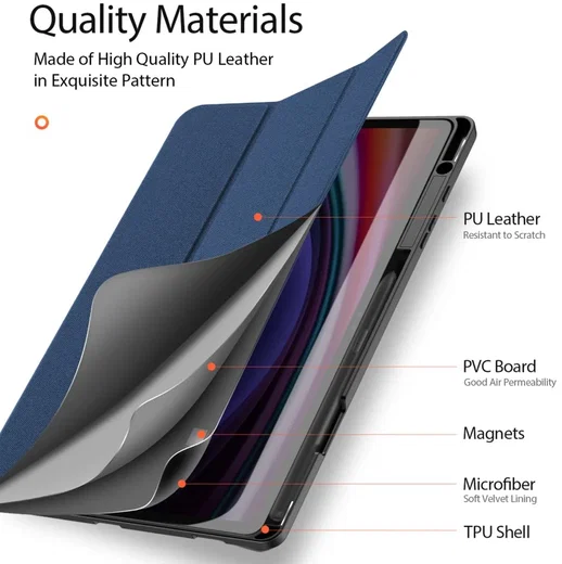 Dux Ducis Domo Samsung Galaxy Tab S10 Plus Hoes Tri-Fold Book Case Blauw afbeelding 8