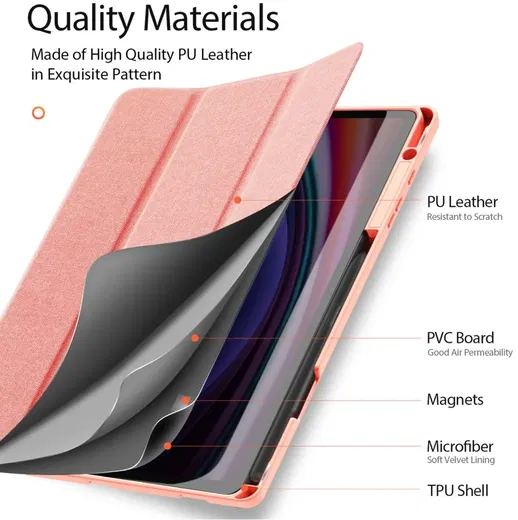 Dux Ducis Domo Samsung Galaxy Tab S10 Plus Hoes Tri-Fold Book Case Roze afbeelding 10