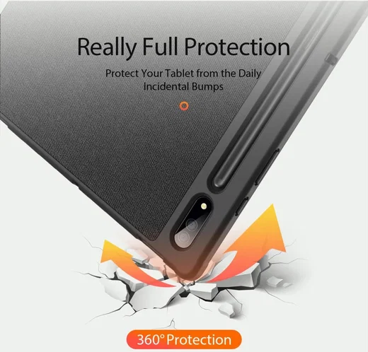 Dux Ducis Domo Samsung Galaxy Tab S10 Ultra Hoes Tri-Fold Book Case Zwart afbeelding 3