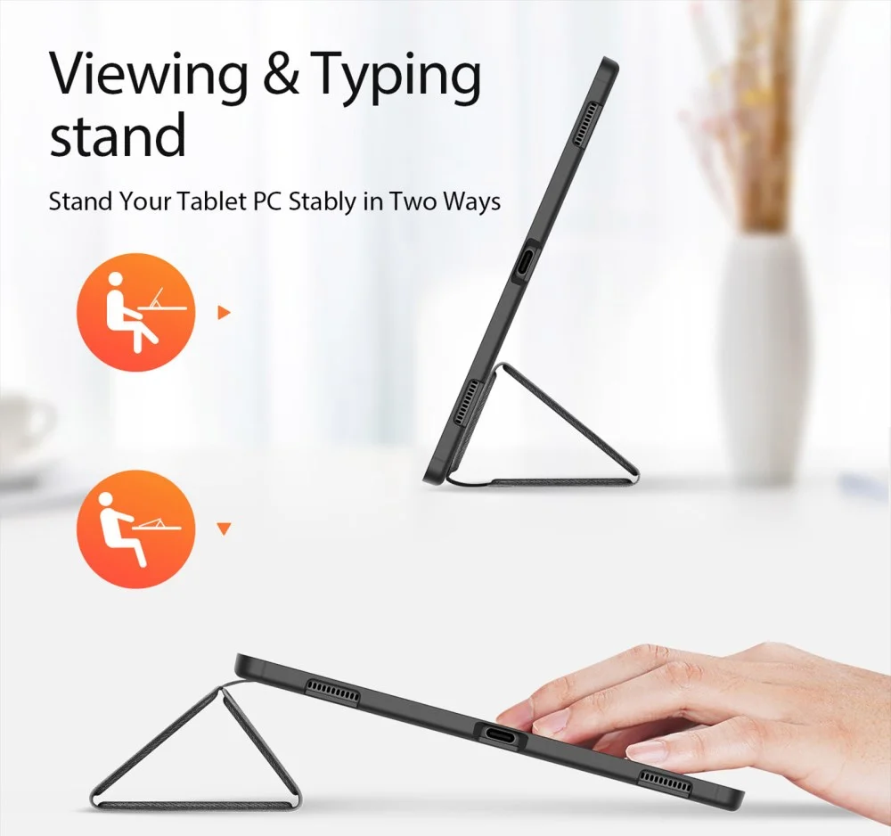 Dux Ducis Domo Samsung Galaxy Tab S10 Ultra Hoes Tri-Fold Book Case Zwart afbeelding 5